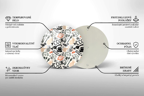 Chopping board glass Drawing kitchen theme