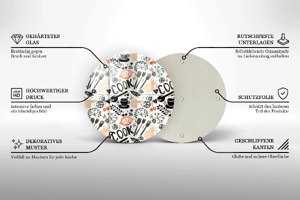 Chopping board glass Drawing kitchen theme