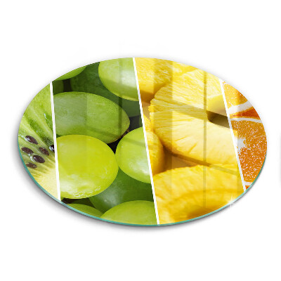 Chopping board glass Colorful fruit