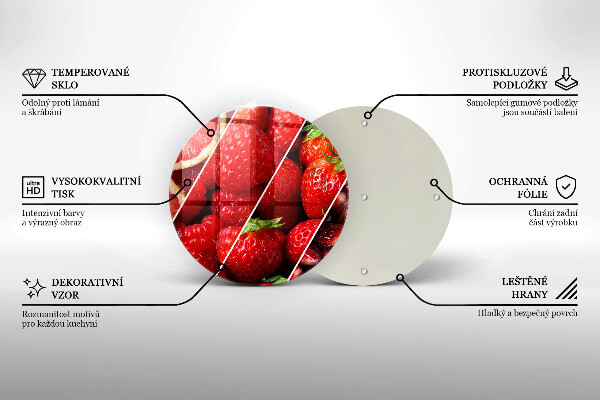 Chopping board glass Colorful fruit