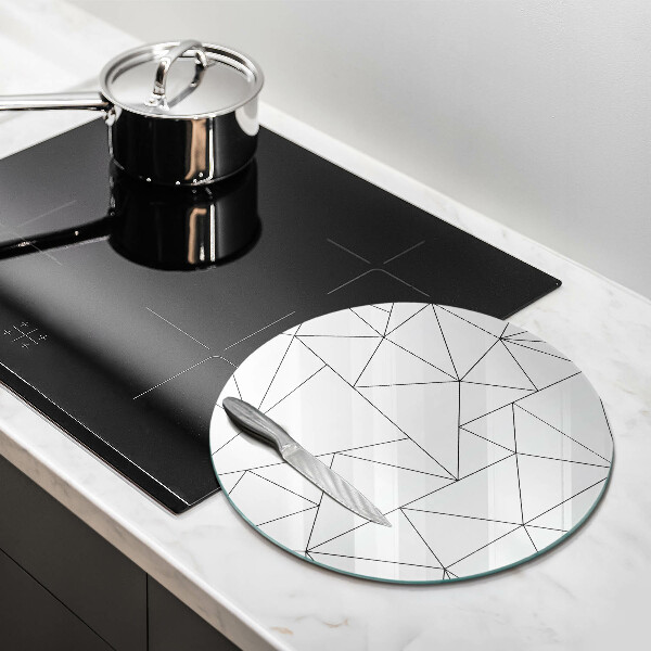 Chopping board glass White triangles