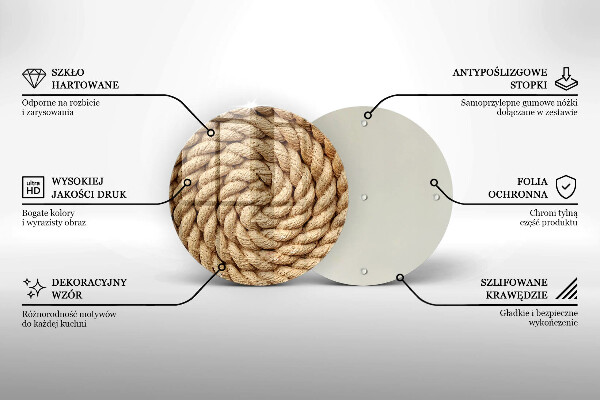 Chopping board glass Thick rope rope