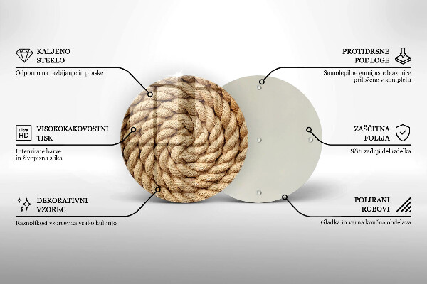 Chopping board glass Thick rope rope