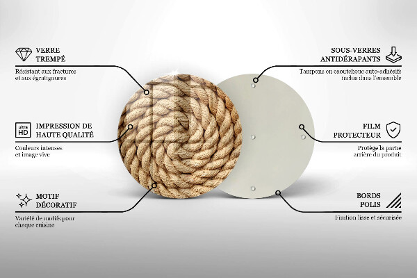 Chopping board glass Thick rope rope