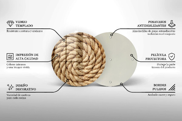 Chopping board glass Thick rope rope