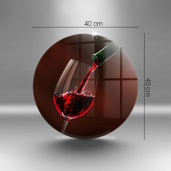 Chopping board glass A glass of wine
