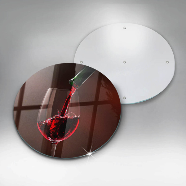 Chopping board glass A glass of wine