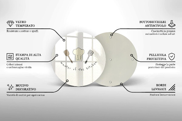 Chopping board glass Master of the Kitchen