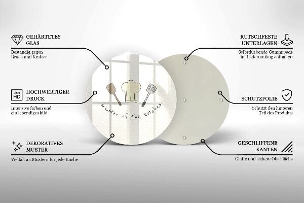 Chopping board glass Master of the Kitchen