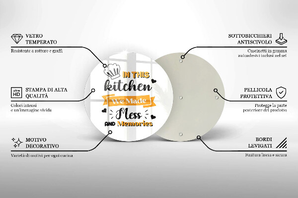 Chopping board glass In this kitchen we made messes and memories