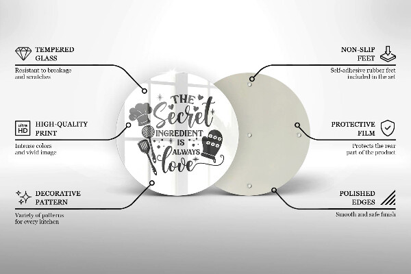 Chopping board glass Inscription, sentence