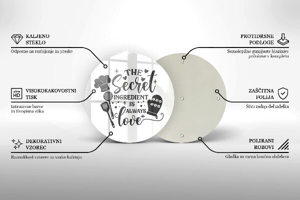 Chopping board glass Inscription, sentence