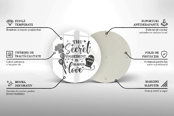 Chopping board glass Inscription, sentence