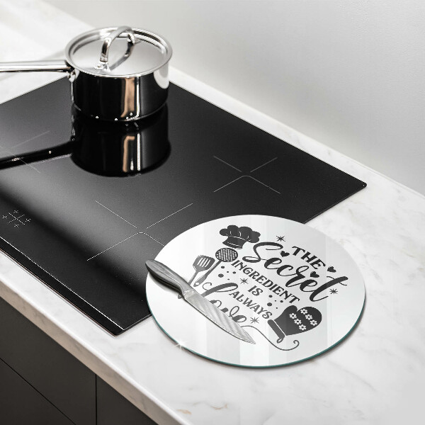 Chopping board glass Inscription, sentence