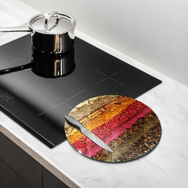 Cutting board Colorful spices