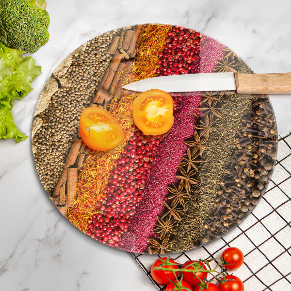Cutting board Colorful spices