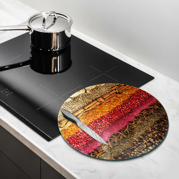 Cutting board Colorful spices