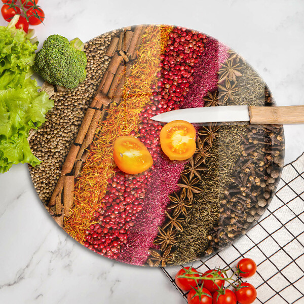 Cutting board Colorful spices