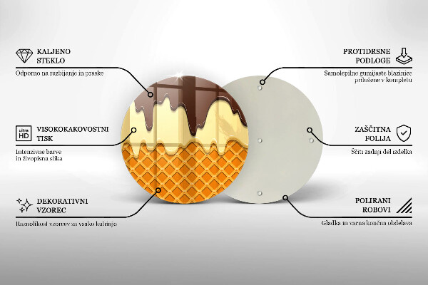 Cutting board Illustration of ice cream