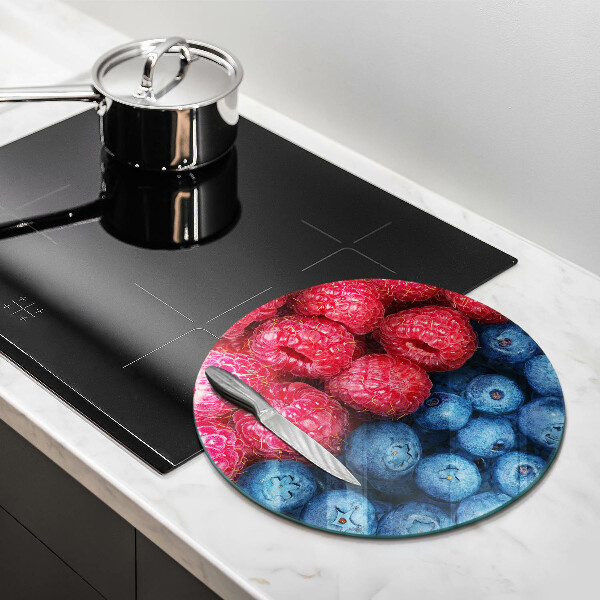 Cutting board Fruit of raspberry and blueberries