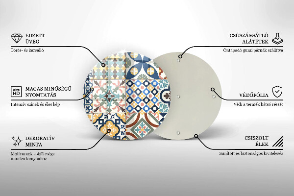 Chopping board glass Decorative tiles