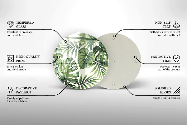 Kitchen worktop protector Illustration of Monster leaves