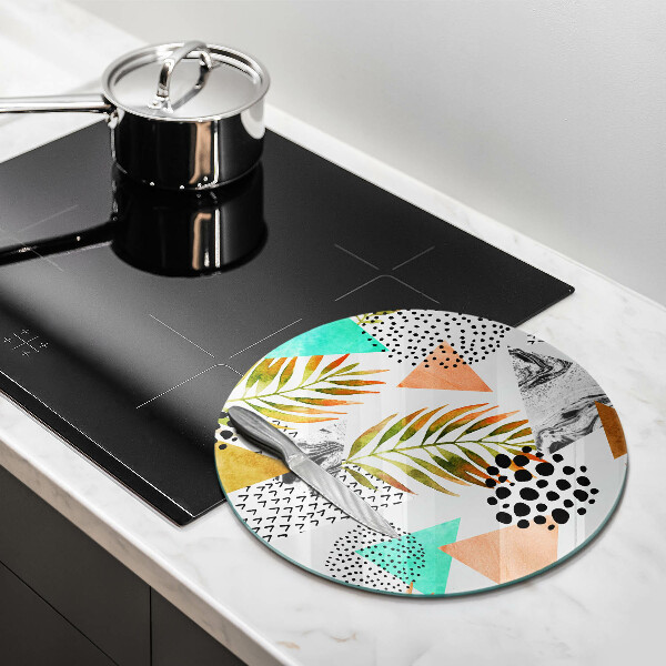 Kitchen worktop protector Boho leaves pattern