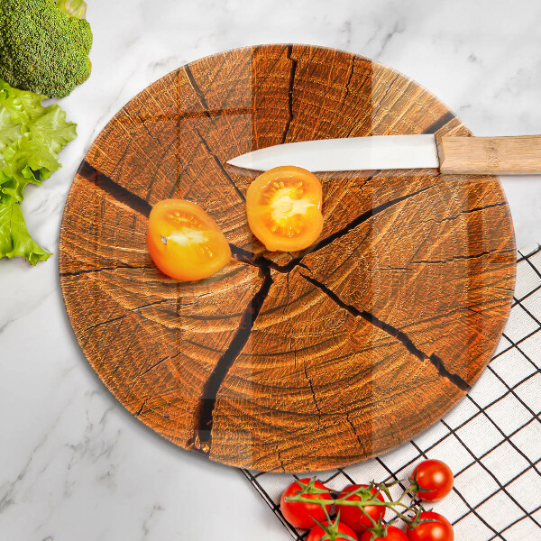 Glass worktop saver Wood trunk structure