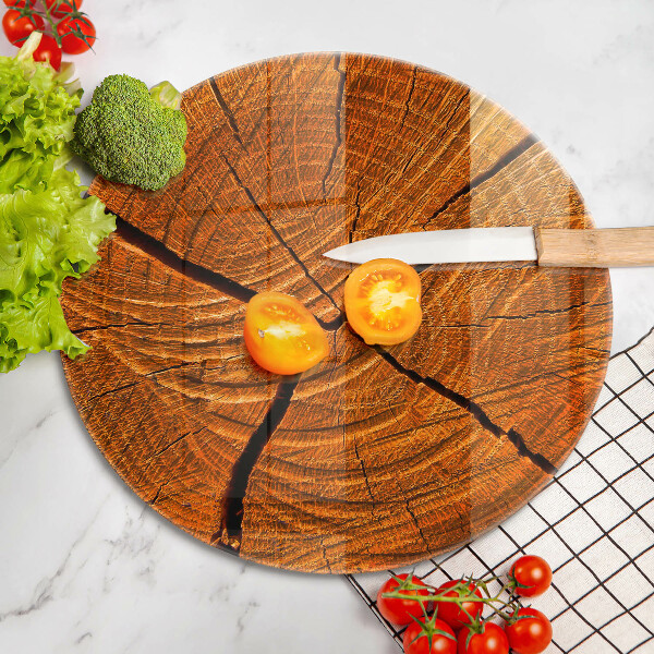 Glass worktop saver Wood trunk structure