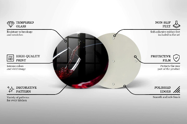 Glass worktop saver Red wine glass