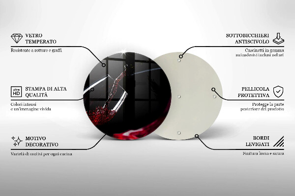 Glass worktop saver Red wine glass