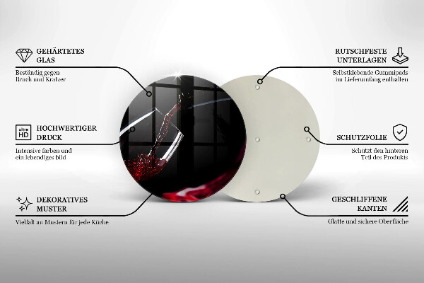 Glass worktop saver Red wine glass