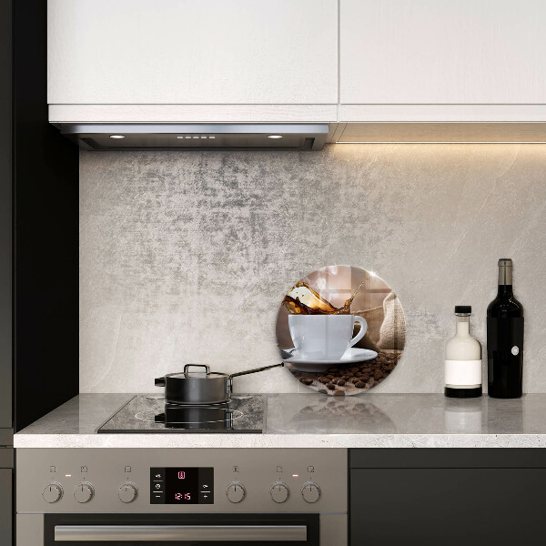 Glass worktop saver Cup and coffee beans