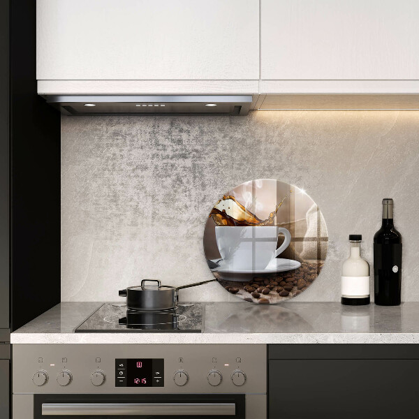 Glass worktop saver Cup and coffee beans