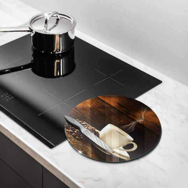 Glass worktop saver Coffee cup wood