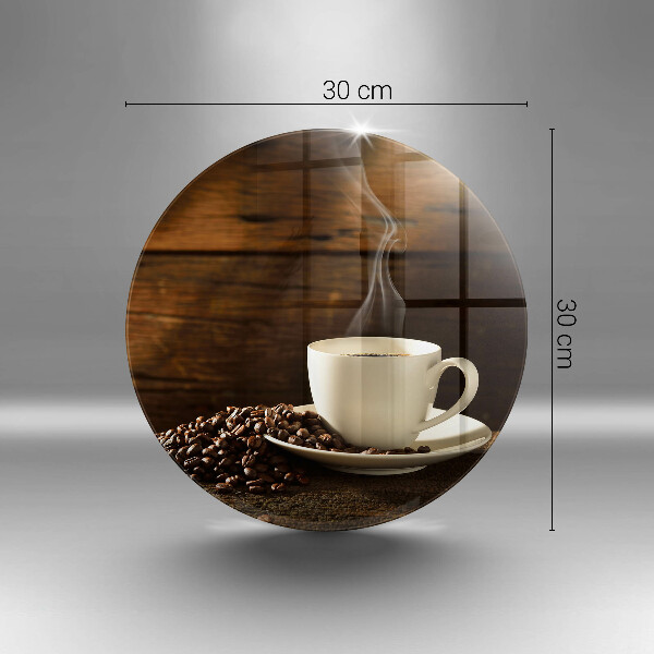Glass worktop saver Coffee cup wood