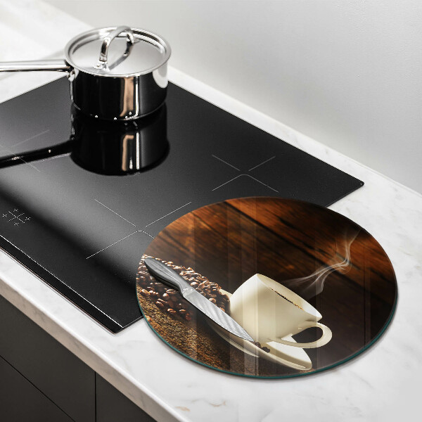Glass worktop saver Coffee cup wood