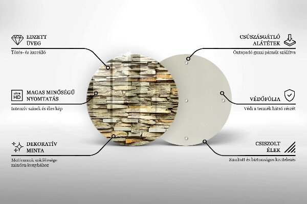 Glass worktop saver Decorative stones