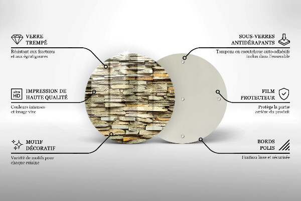 Glass worktop saver Decorative stones