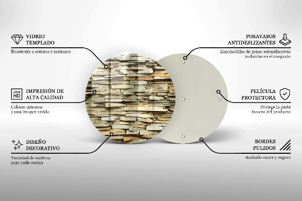 Glass worktop saver Decorative stones