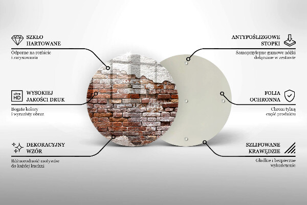 Glass worktop saver Old wall of brick and concrete