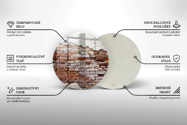 Glass worktop saver Old wall of brick and concrete