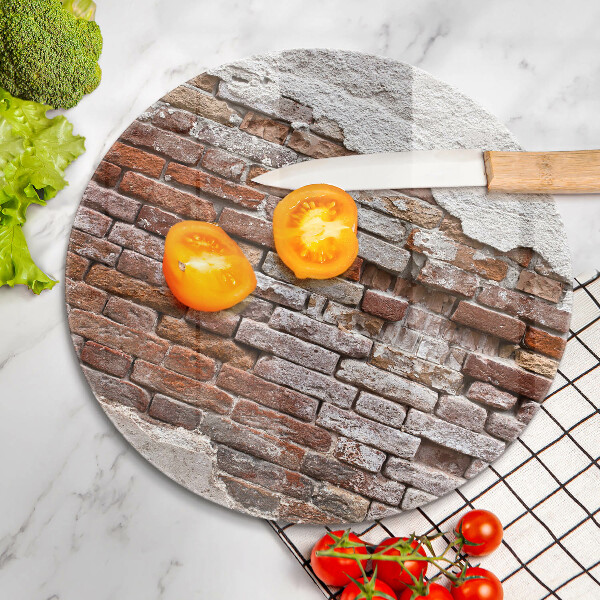 Glass worktop saver Old wall of brick and concrete