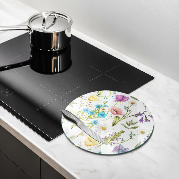 Glass worktop protector Flowers illustration
