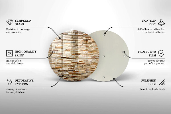 Glass worktop saver Decorative texture stones