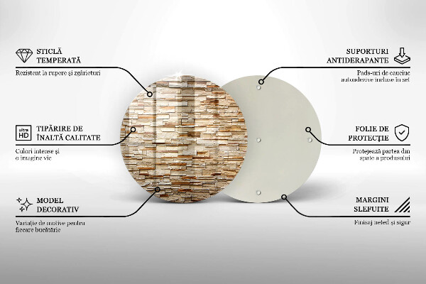 Glass worktop saver Decorative texture stones