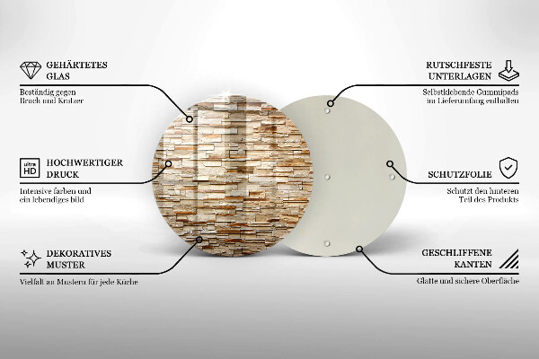 Glass worktop saver Decorative texture stones