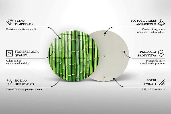 Glass worktop saver Nature bamboo