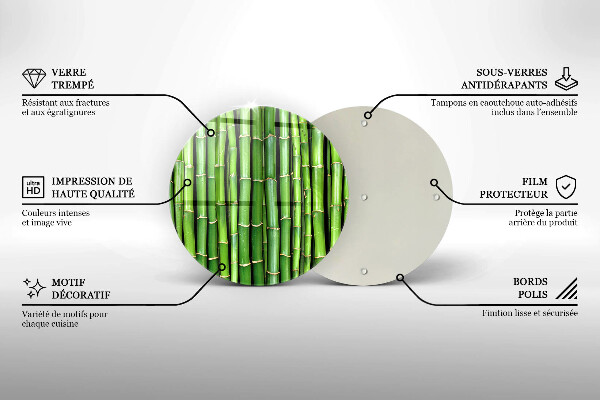 Glass worktop saver Nature bamboo