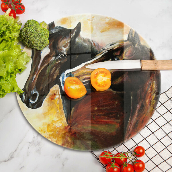Cutting board Animals horses